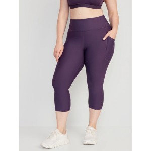 High waisted pocket tights for women performance crop leggings with side pockets
