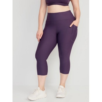 High waisted pocket tights for women performance crop leggings with side pockets