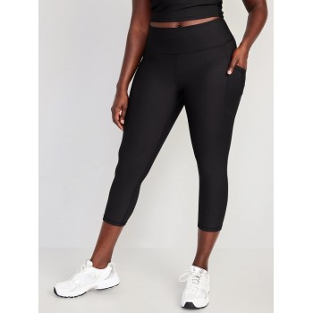 High waisted pocket tights for women performance crop leggings with side pockets