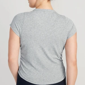 New arrival rib knit t shirts lightweight breathable cropped sports tee for women