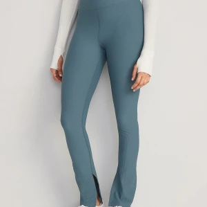 Extra high waist rib knit flared leggings with side slit plus size super stretchy yoga pants