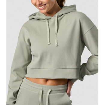 2024 New arrival cropped hoodies for women cotton blend soft sweatshirts