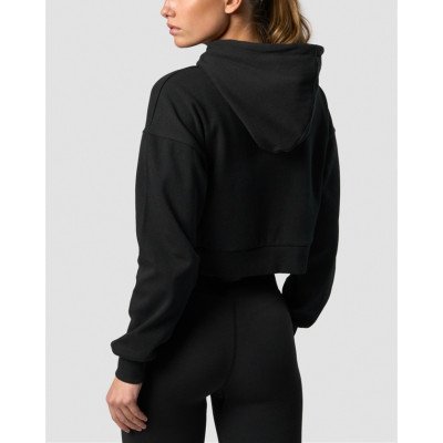 2024 New arrival cropped hoodies for women cotton blend soft sweatshirts