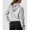 Regular length hooded sweatshirts for women ribbed athleisure style hoodies