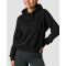 Regular length hooded sweatshirts for women ribbed athleisure style hoodies