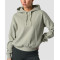 Regular length hooded sweatshirts for women ribbed athleisure style hoodies