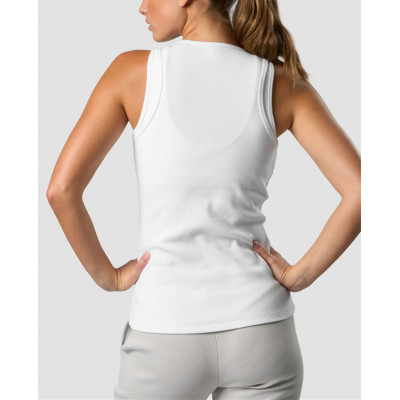 Lightweight breathable ribbed tank top for women crew neck flattering singlets