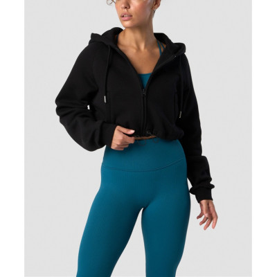 Everyday cropped zipper hoodies for women full zip up hooded sweatshirts