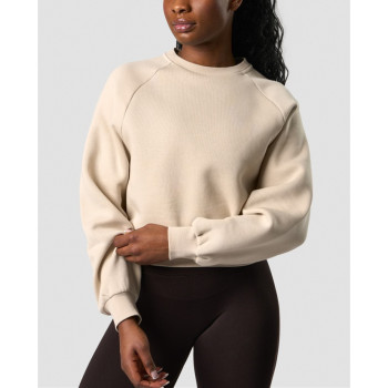 Crew neck cozy cropped hoodies for women cotton blend ultra soft sweatshirts