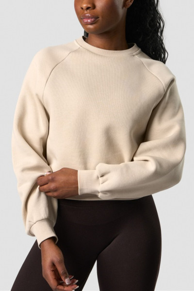 Crew neck cozy cropped hoodies for women cotton blend ultra soft sweatshirts