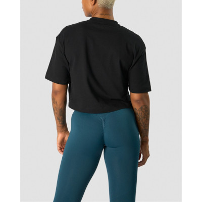 Relaxed fit crew neck cropped t shirts athleisure style sports tees