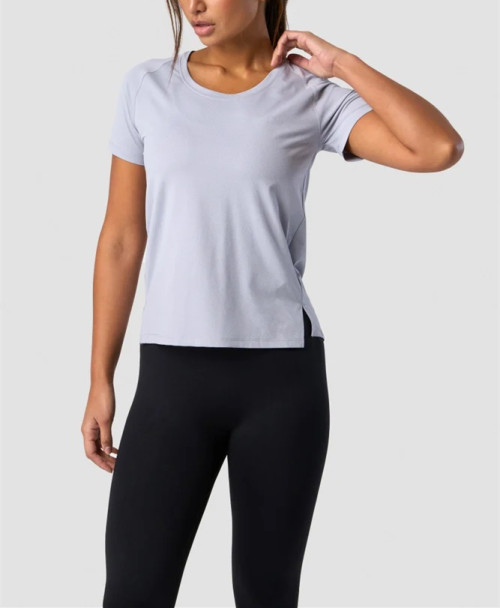 Lightweight breathable crew neck t shirts short sleeve gym tops