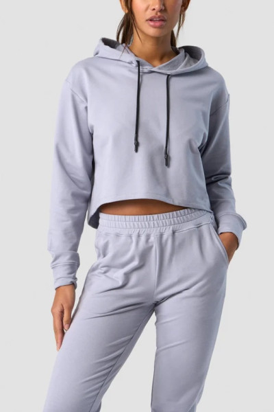 New arrival cozy cropped hoodies relaxed fit hooded sweatshirts