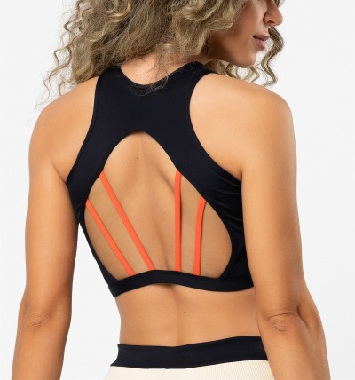 New arrival cut out back high impact sports bra full coverage fitness crop top