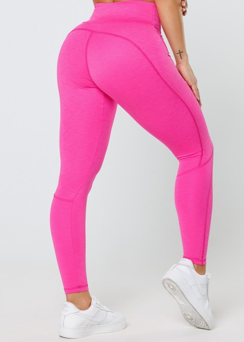 Tummy control hot pink butt lift yoga leggings