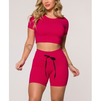 Solid color short sleeve t shirts athletic fit women's sports tees