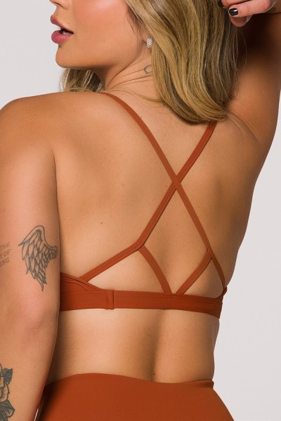 New arrival cut out backless sports bra criss cross yoga bralette