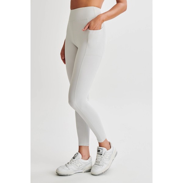 High waisted V back leggings with side pockets butt lifting fitness tights