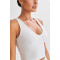 New arrival light weight v neck ribbed crop tank for women