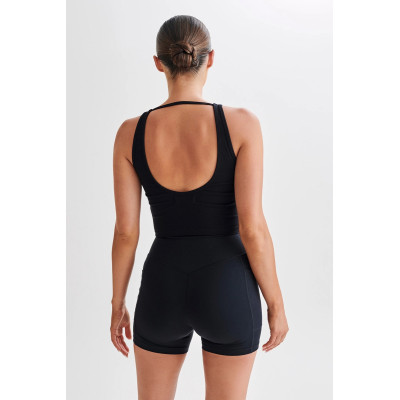 New arrival light weight v neck ribbed crop tank for women