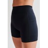 Super high waisted bike shorts with pockets compressive v back yoga shorts