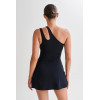 One shoulder bodycon fit tennis dress with undershorts