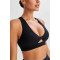 New arrival twist crop top with built in bra padded front cutout sports bra