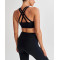 New arrival twist crop top with built in bra padded front cutout sports bra