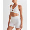 New arrival twist crop top with built in bra padded front cutout sports bra