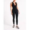 Sleeveless zipper jumpsuits full length zip up fitness bodysuits