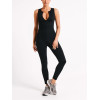 Sleeveless zipper jumpsuits full length zip up fitness bodysuits