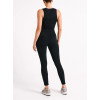 Sleeveless zipper jumpsuits full length zip up fitness bodysuits