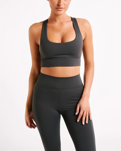 New arrival racerback sports bra classic padded crop top