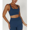 Scoop neck v back cami crop top supportive padded yoga bralette