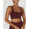 Scoop neck v back cami crop top supportive padded yoga bralette