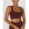 Scoop neck v back cami crop top supportive padded yoga bralette