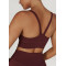 Scoop neck v back cami crop top supportive padded yoga bralette