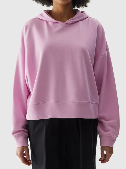 Women's cotton hooded long sleeve sweatshirts cozy cropped hoodies