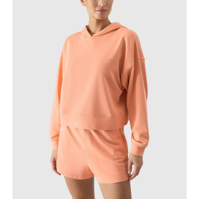 Women's cotton hooded long sleeve sweatshirts cozy cropped hoodies