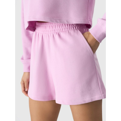 Elastic waist cotton shorts french terry athleisure shorts with side pockets