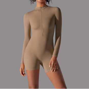 Half zip Bodysuit for Women Second-skin Feel Yoga Body Suits