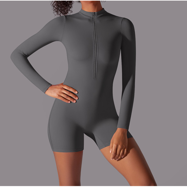 Half zip Bodysuit for Women Second-skin Feel Yoga Body Suits