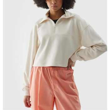 1/4 zipper cropped hoodies for women stand collar loose fit sweatshirts