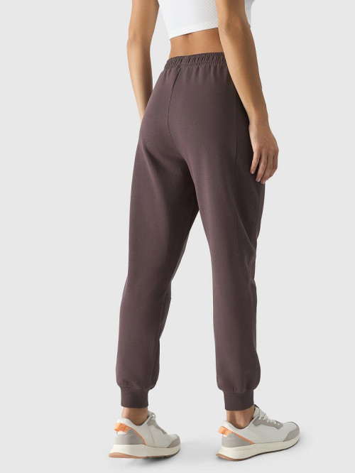 Mid waist relaxed fit french terry joggers with zipper pockets