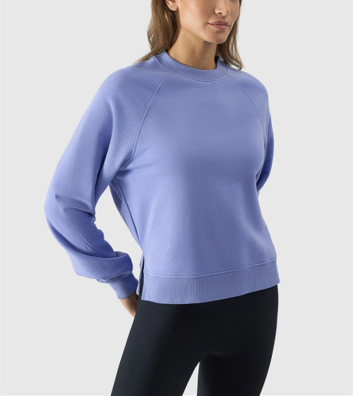 Women's crew neck pullover sweatshirts cozy cotton hoodies