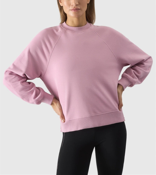 Women's crew neck pullover sweatshirts cozy cotton hoodies