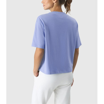 Crew neck loose fit cropped t shirts short sleeve oversized cotton tees