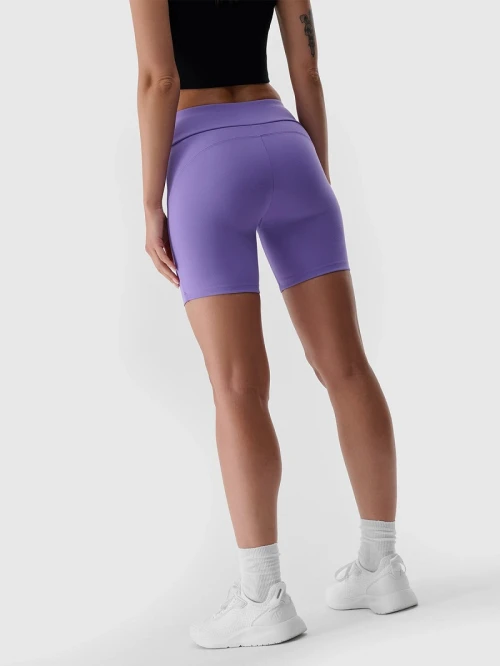 High rise athleisure style biker shorts brushed soft yoga shorts