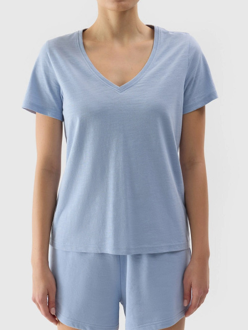 Lightweight breathable v neck t shirts for women 100% cotton plain t shirt