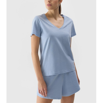 Lightweight breathable v neck t shirts for women 100% cotton plain t shirt